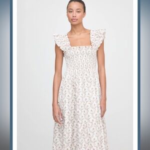 Hill House Home The Ellie Nap Dress in Pink Ribbon Rose Ikat Pink Cream Small